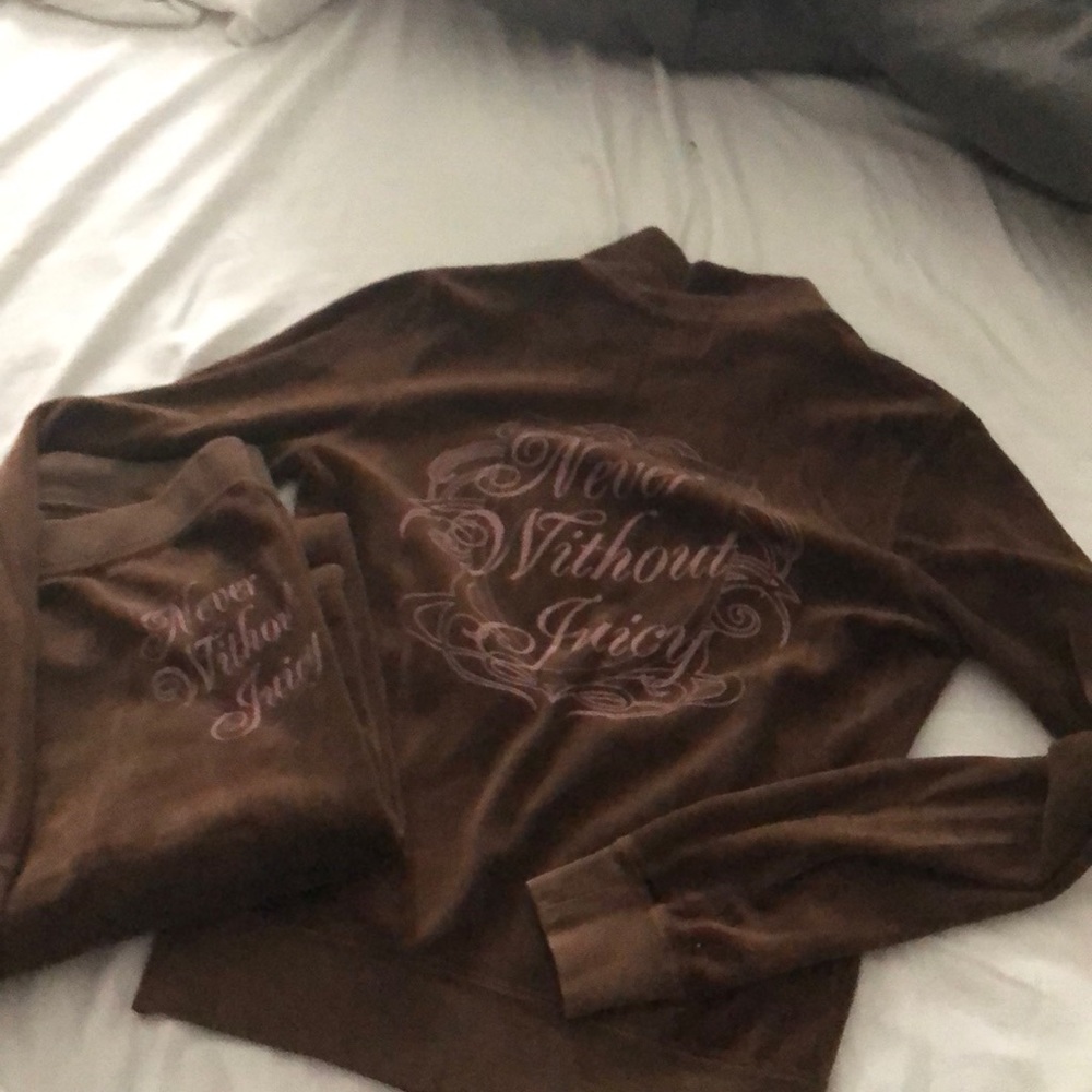 Velour brown juicy couture sweat outfit